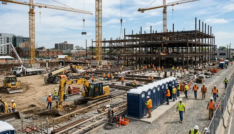 how many porta potties do you need for a construction site? in USA in USA