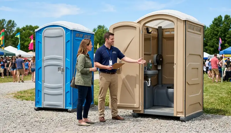 how to choose between standard and deluxe porta potty rentals in USA in USA