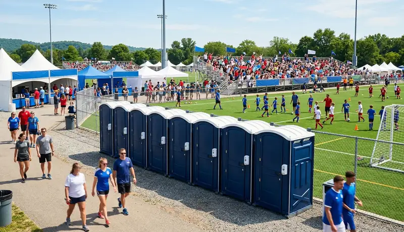 sporting event portable restroom rental setup in USA in USA